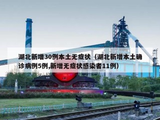 湖北新增30例本土无症状（湖北新增本土确诊病例5例,新增无症状感染者11例）