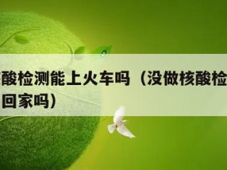 没做核酸检测能上火车吗（没做核酸检测可以坐火车回家吗）
